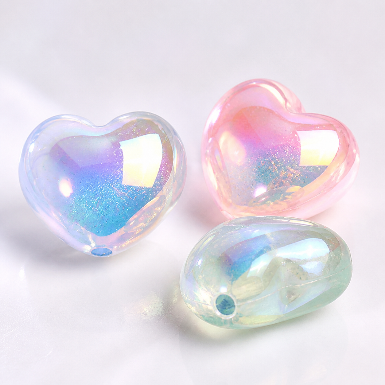 22x19mm Luminous Heart Acrylic Beads with 2.9mm Hole for DIY Jewelry Making & Crafts – product image 5