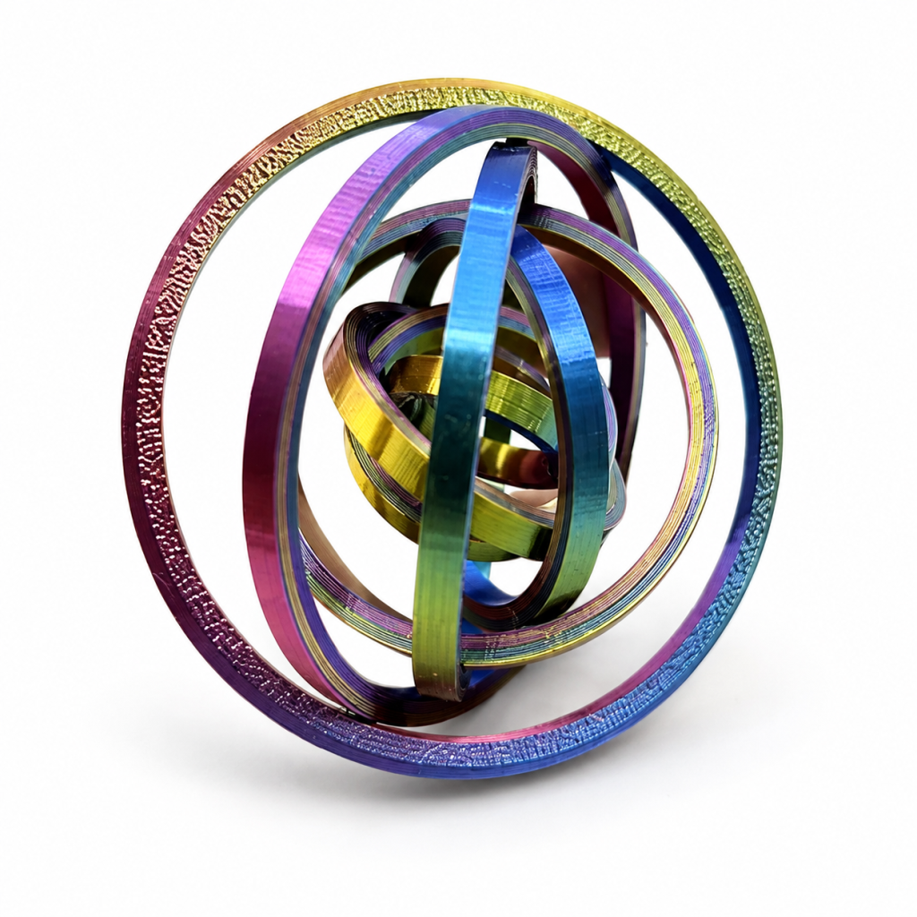 3D Printed Gyroscope Fidget Ring – Rotating Stress Relief Toy – product image 1