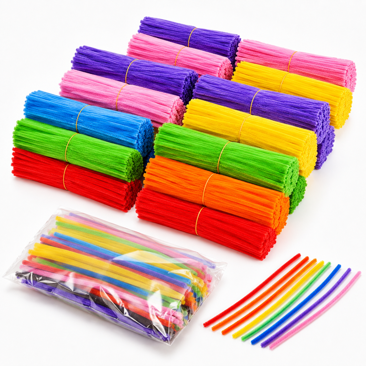 Wholesale 6mm Chenille Stems 30cm 100pcs Pipe Cleaners for DIY Crafts – product image 4