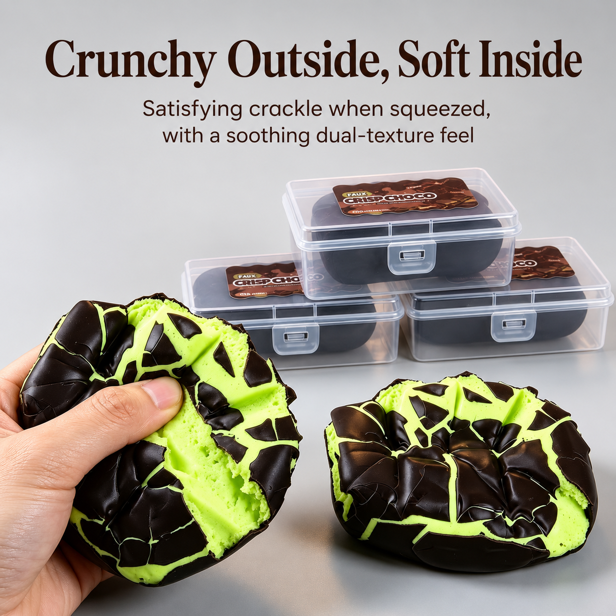 Crispy Chocolate Squishy Toy – Crunchy Sensory Stress Relief Toy – product image 6