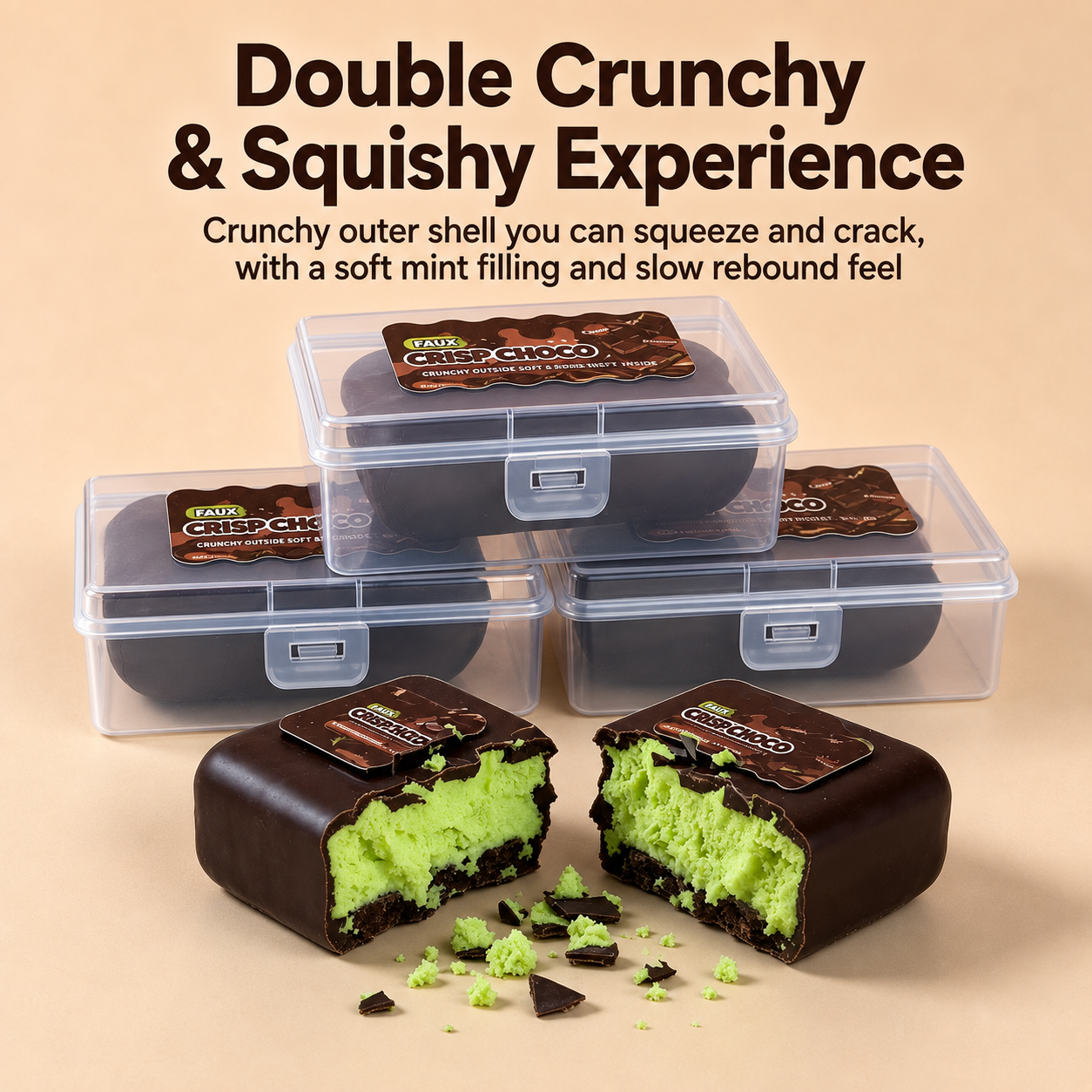 Crispy Chocolate Squishy Toy – Crunchy Sensory Stress Relief Toy – product image 5