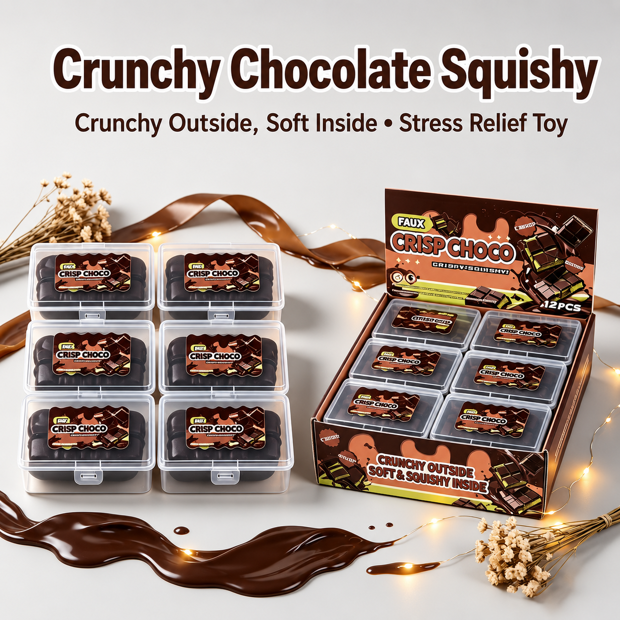 Crispy Chocolate Squishy Toy – Crunchy Sensory Stress Relief Toy – product image 4