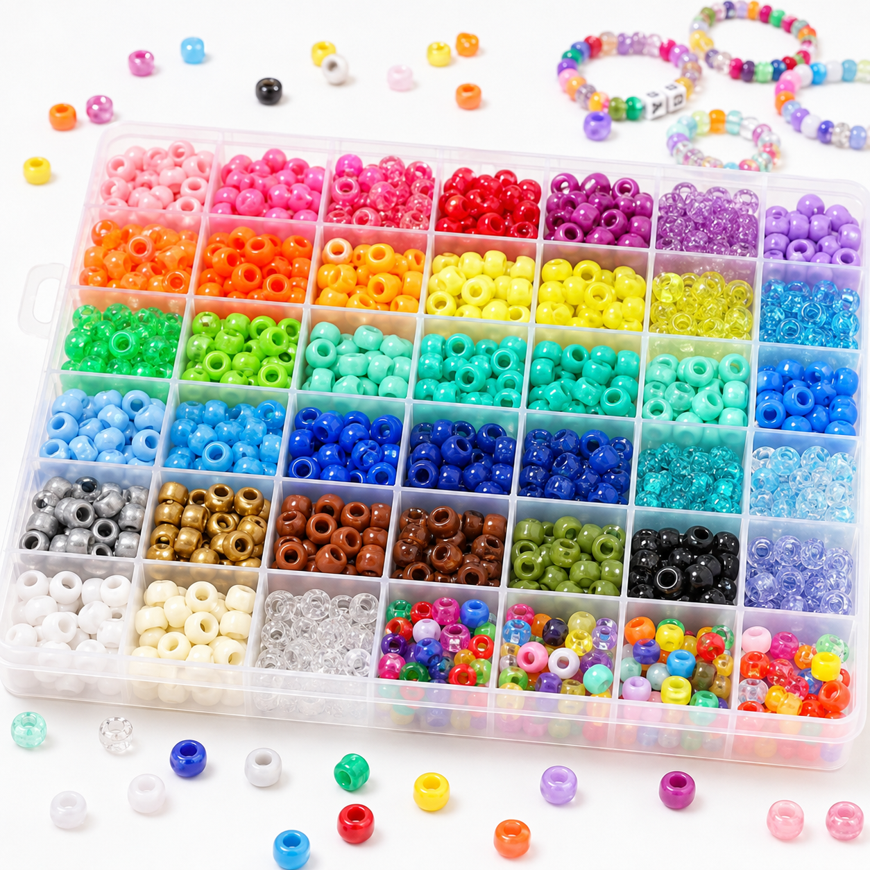 Wholesale 6×9mm Pony Beads – Colorful Acrylic Large Hole Craft Beads – product image 1