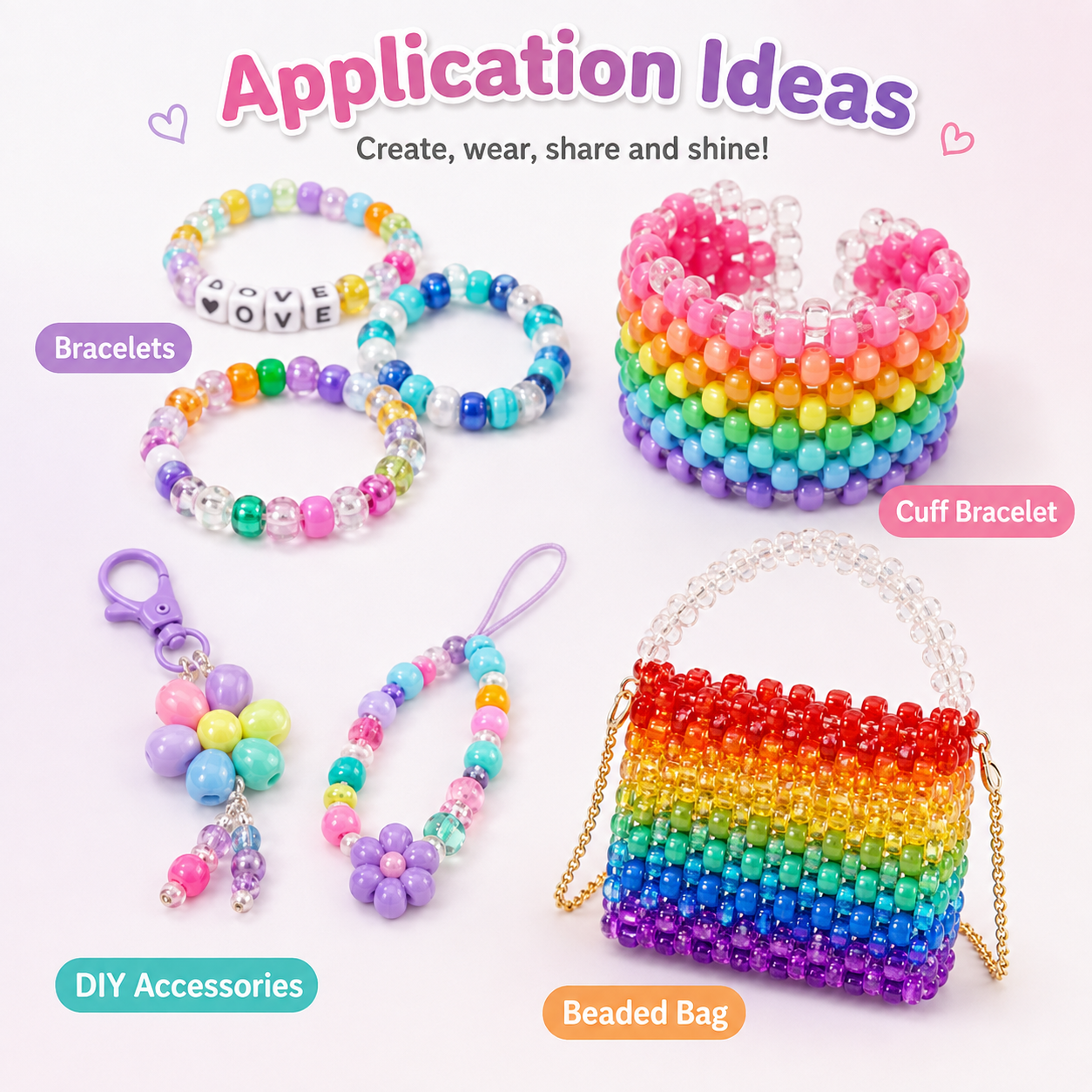 Wholesale 6×9mm Pony Beads – Colorful Acrylic Large Hole Craft Beads – product image 3