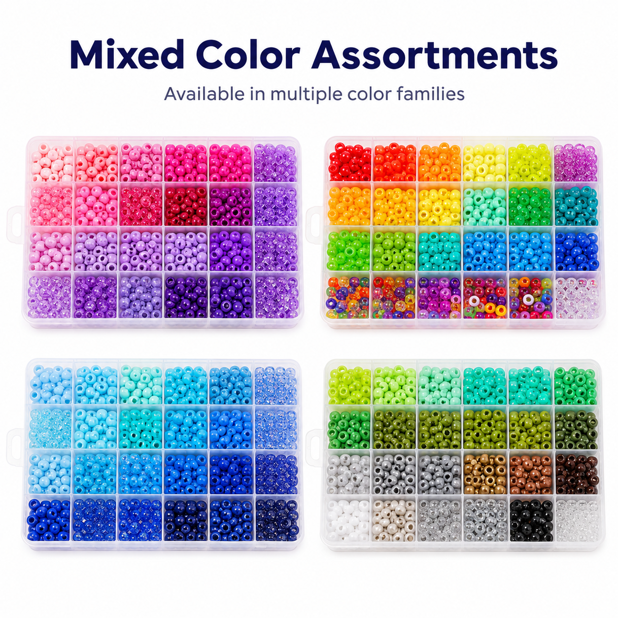 Wholesale 6×9mm Pony Beads – Colorful Acrylic Large Hole Craft Beads – product image 4