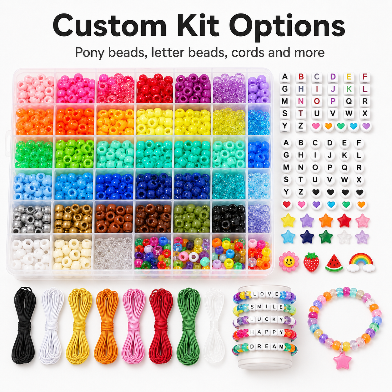 Wholesale 6×9mm Pony Beads – Colorful Acrylic Large Hole Craft Beads – product image 5