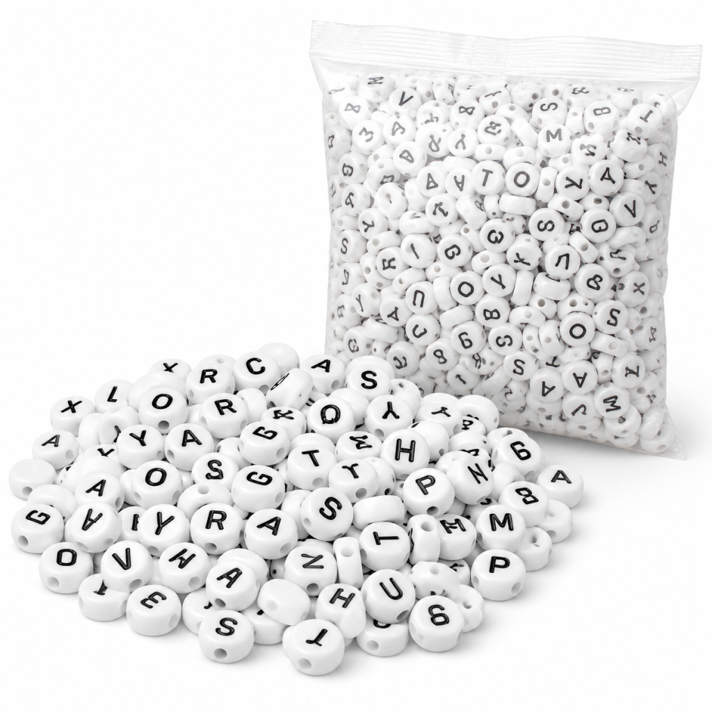 Wholesale Acrylic Alphabet Letter Beads 4×7mm for DIY Jewelry Making – product image 1
