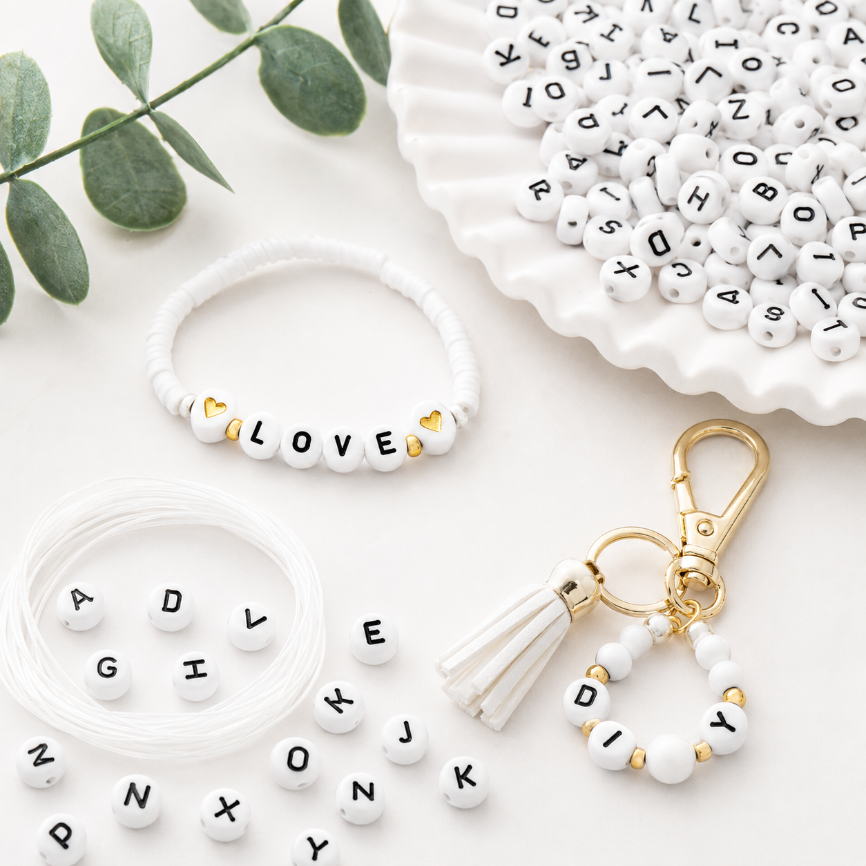 Wholesale Acrylic Alphabet Letter Beads 4×7mm for DIY Jewelry Making – product image 2
