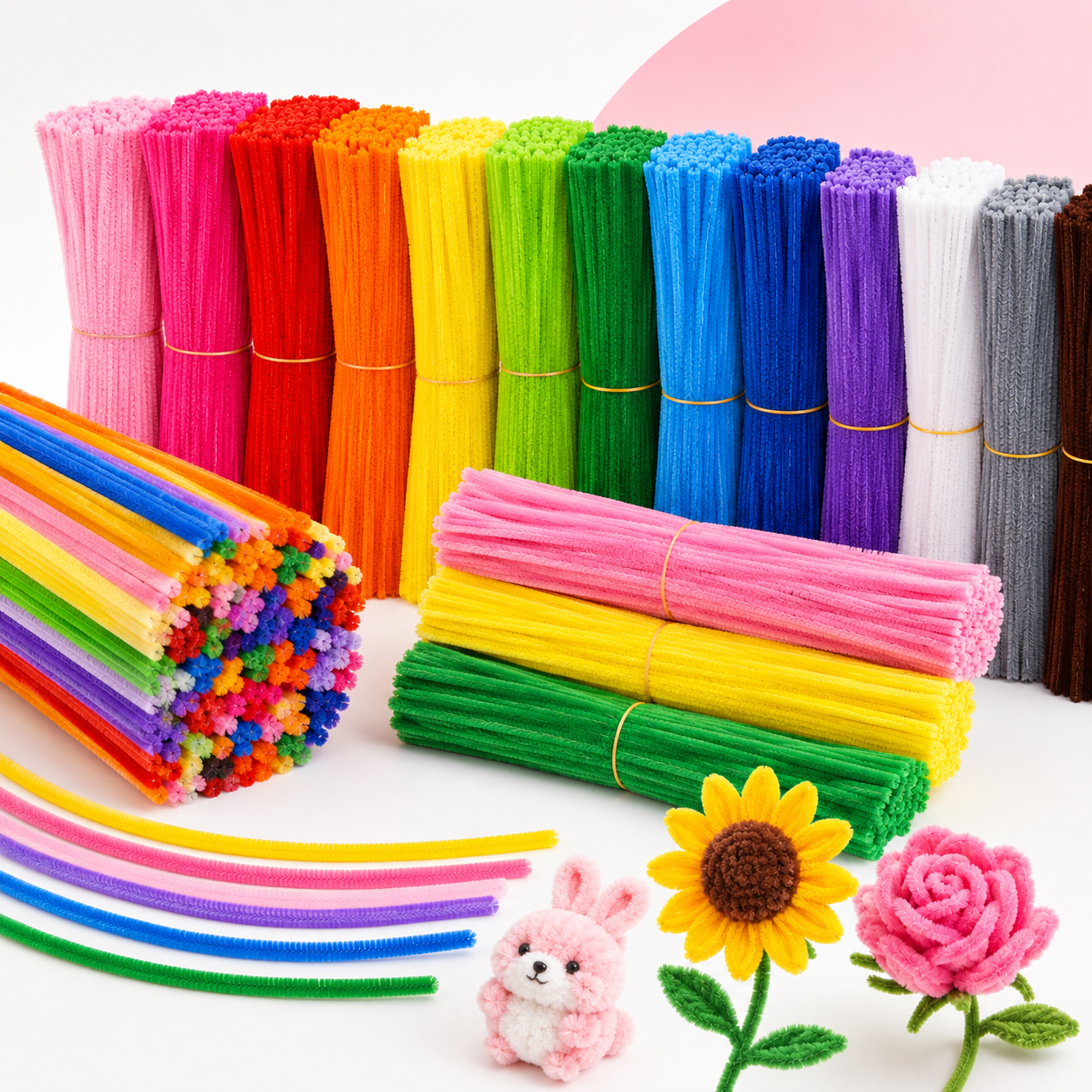 Wholesale 6mm Chenille Stems 30cm 100pcs Pipe Cleaners for DIY Crafts – product image 6