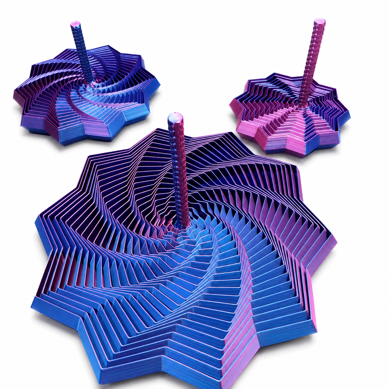 3D Printed Spiral Tower Fidget Spinner – Optical Illusion Stress Relief Toy – product image 1