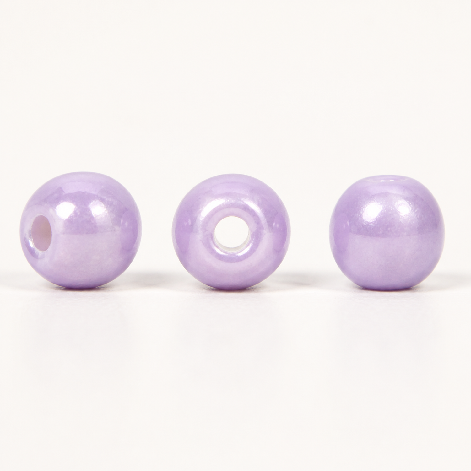 4 mm Glow Acrylic Round Beads in Macaron Colors for DIY Jewelry - through-hole and profile detail