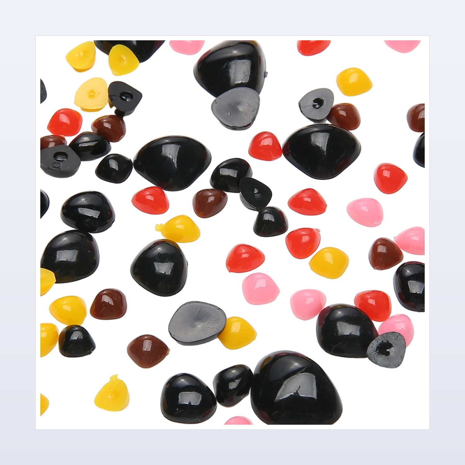 Acrylic Triangle Animal Noses for Plush Toy Making, 6–20 mm — product application view two