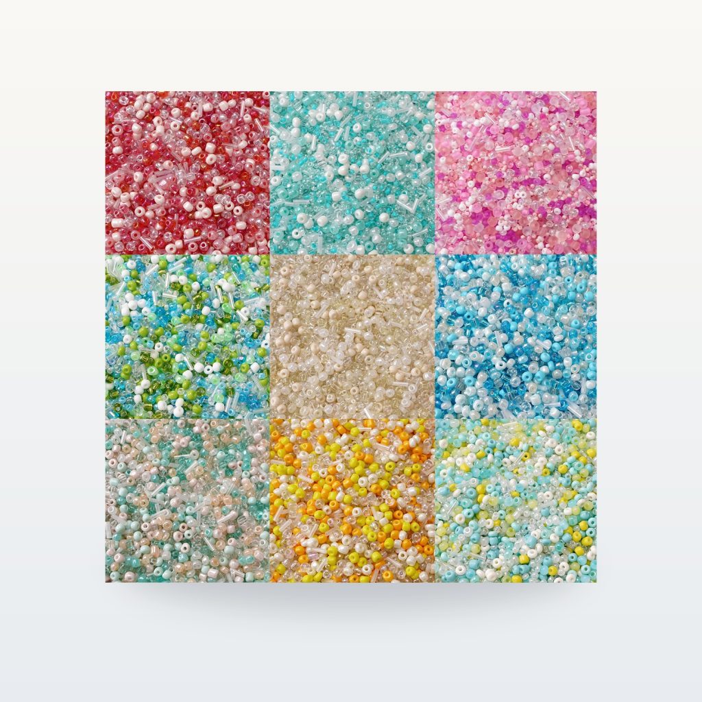 Mixed Glass Seed Beads for DIY Bracelets and Phone Straps, 2–4 mm — product overview