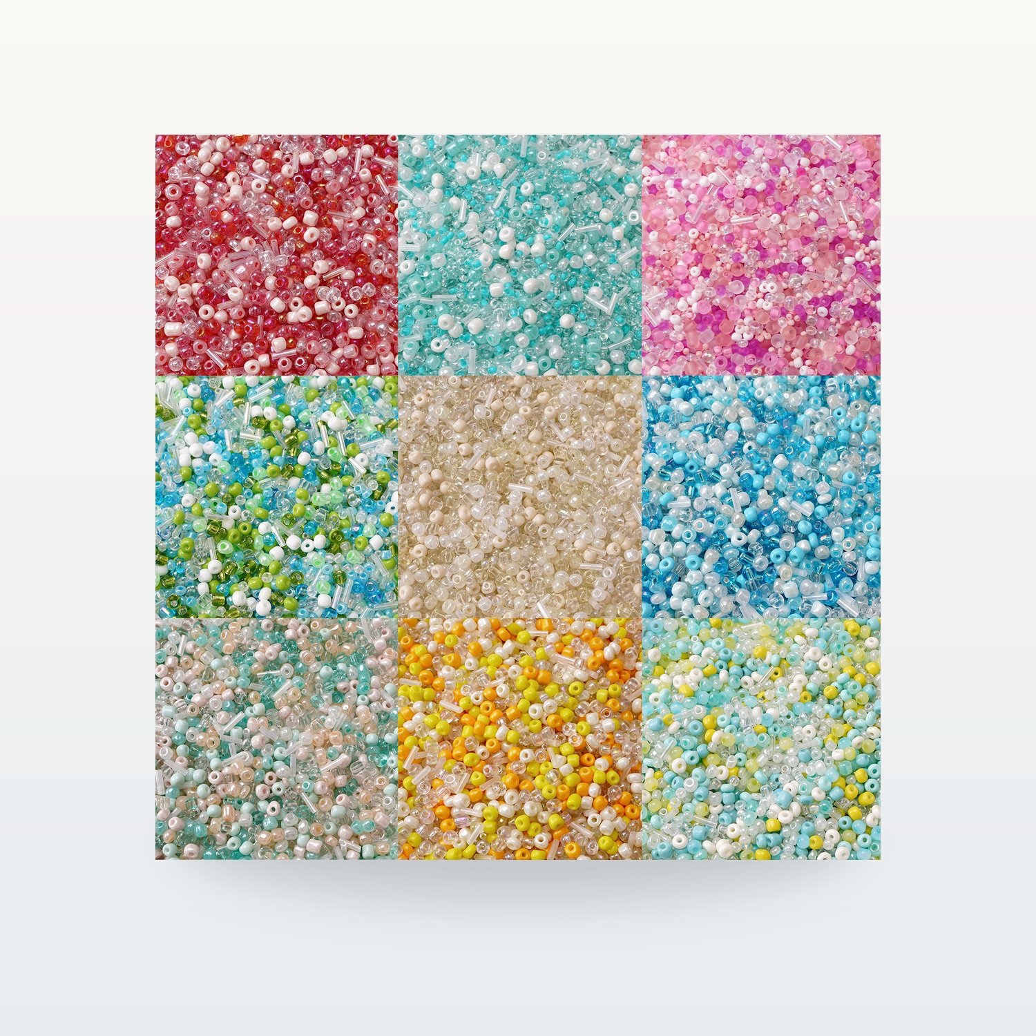 Mixed Glass Seed Beads for DIY Bracelets and Phone Straps, 2–4 mm — product overview