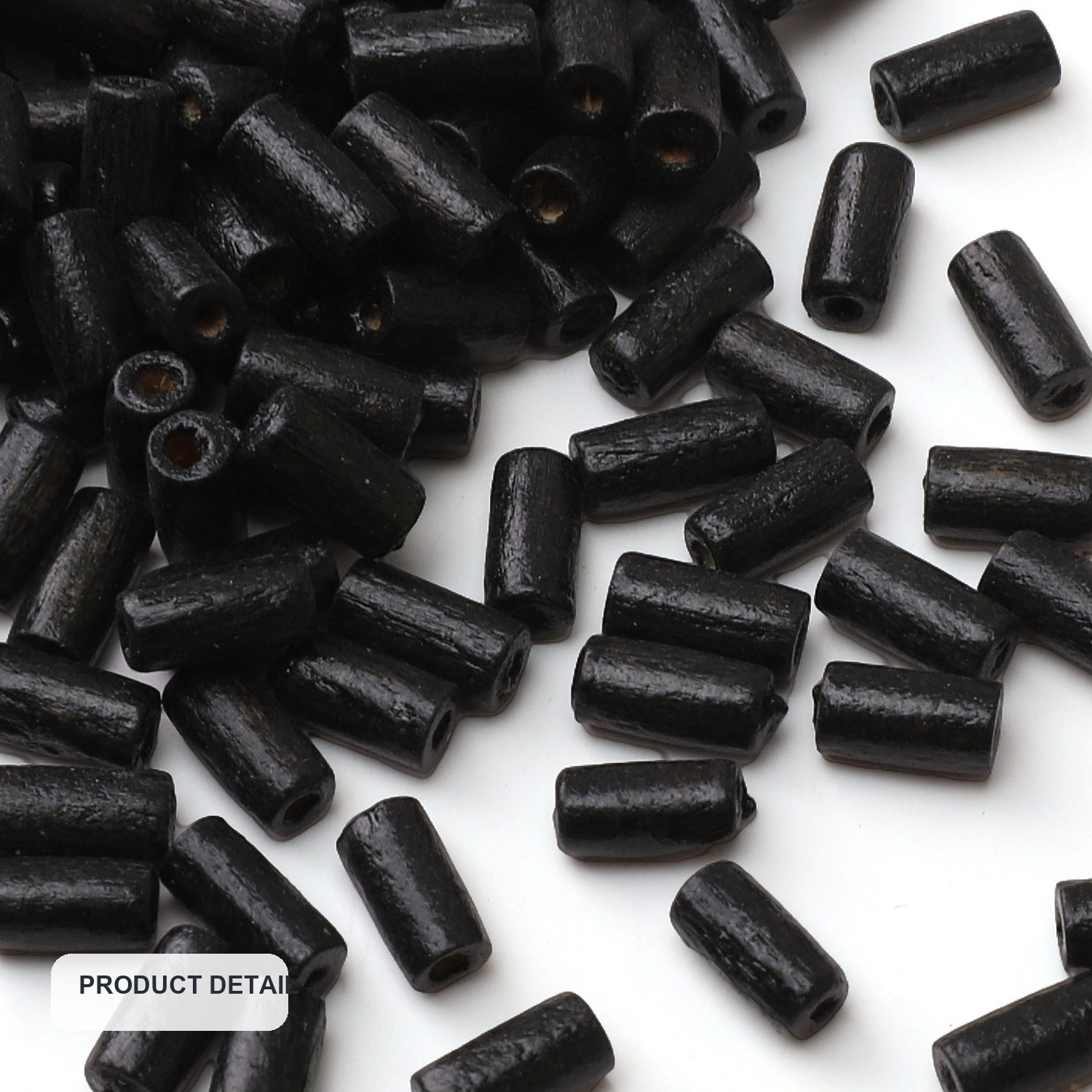 Vintage Mixed Wooden Round and Tube Beads for DIY Jewelry, 3–10 mm — product detail view one