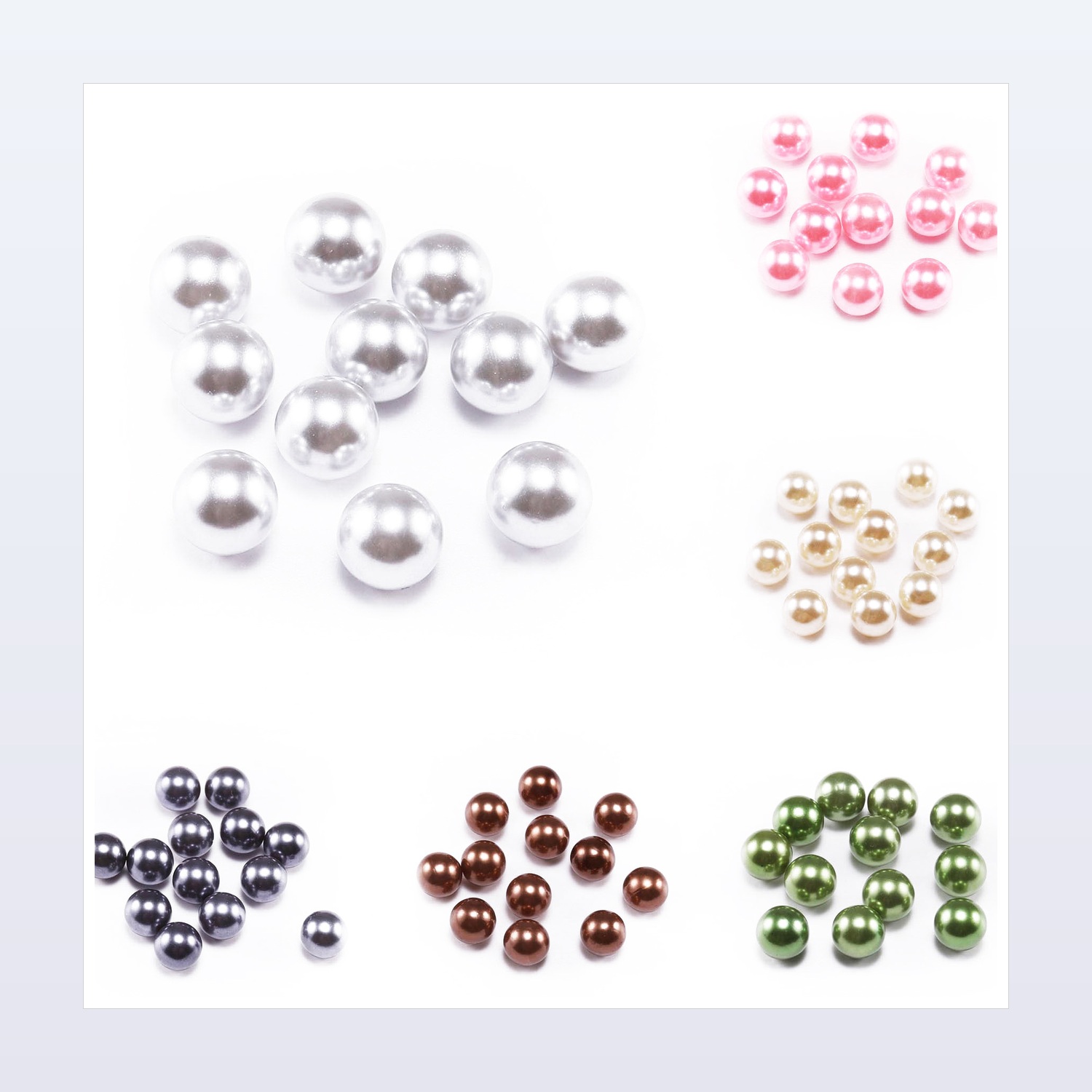 ABS Imitation Pearl Beads Without Holes for Crafts, 3–14 mm — product application view two