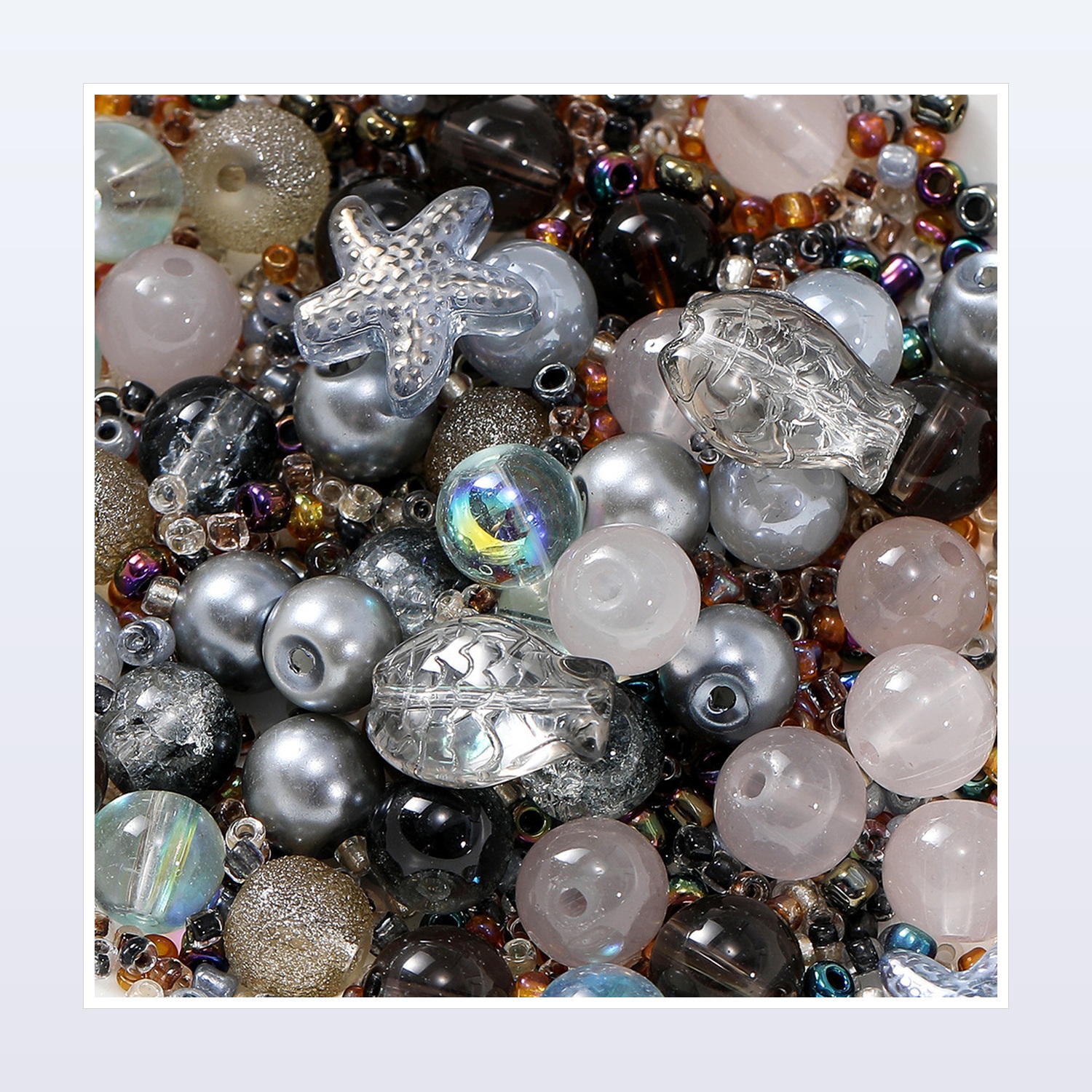 Mixed-Color Acrylic Bead Assortment for DIY Jewelry, 2–8 mm — product application view two