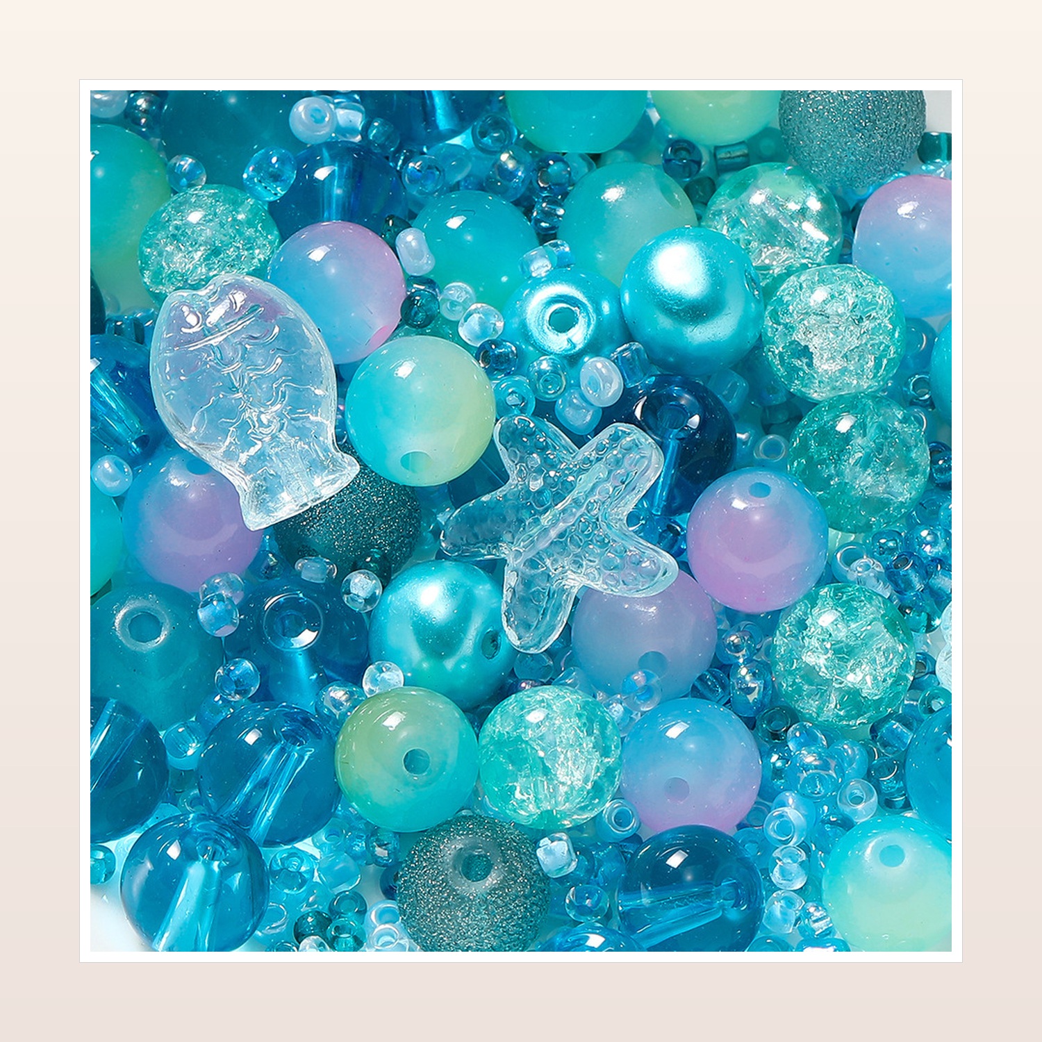 Mixed-Color Acrylic Bead Assortment for DIY Jewelry, 2–8 mm — product application view three