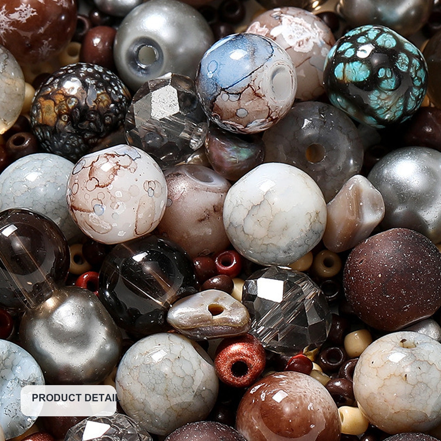 Mixed-Color Acrylic Bead Assortment for DIY Jewelry, 2–8 mm — product detail view two