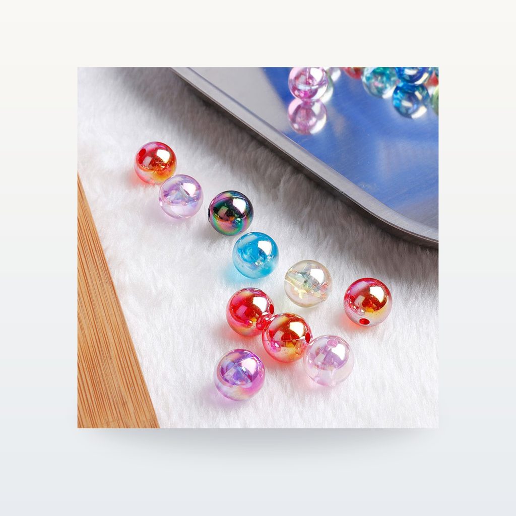 Iridescent AB Acrylic Round Beads for DIY Jewelry, 6–12 mm — product overview