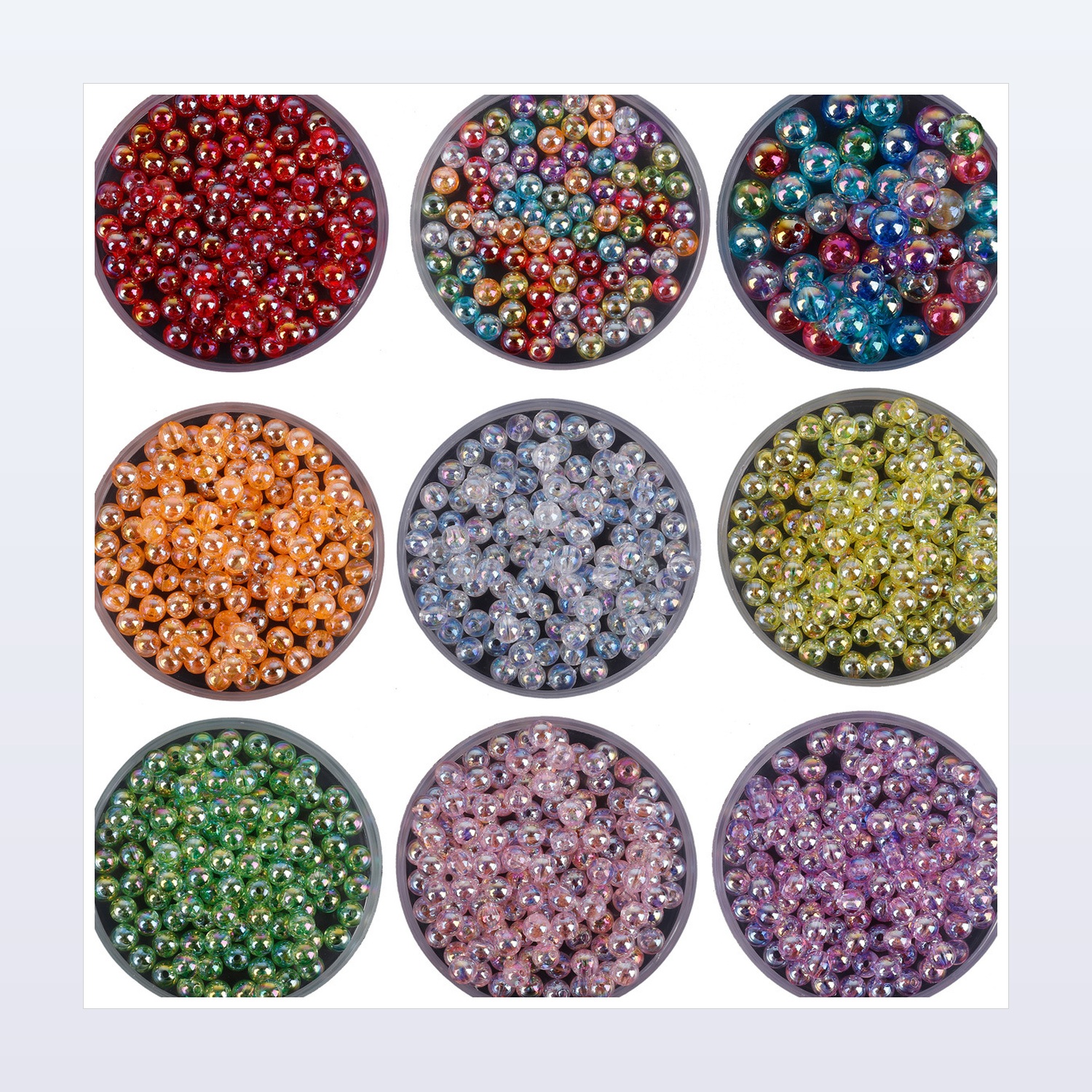 Iridescent AB Acrylic Round Beads for DIY Jewelry, 6–12 mm — product application view two