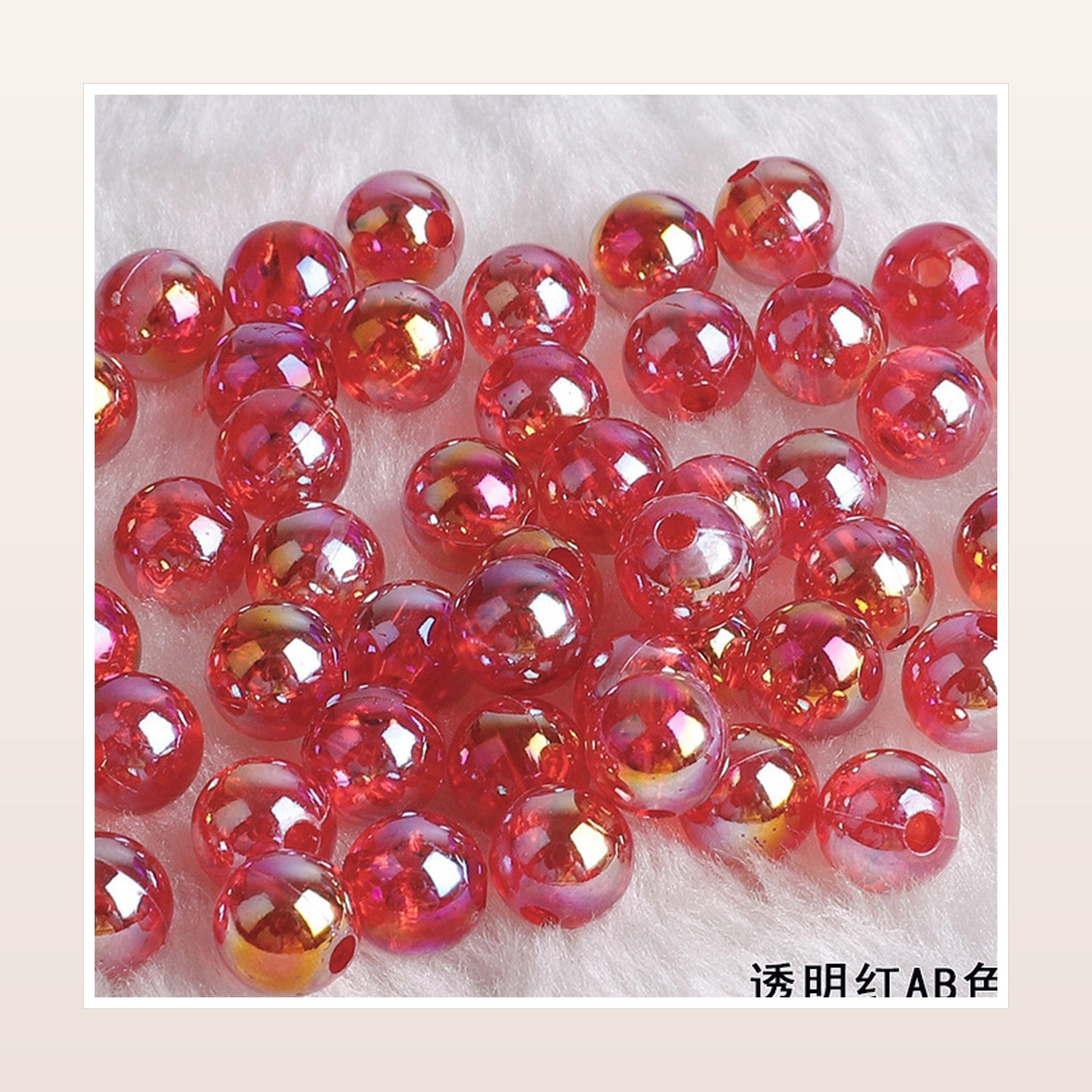 Iridescent AB Acrylic Round Beads for DIY Jewelry, 6–12 mm — product application view three