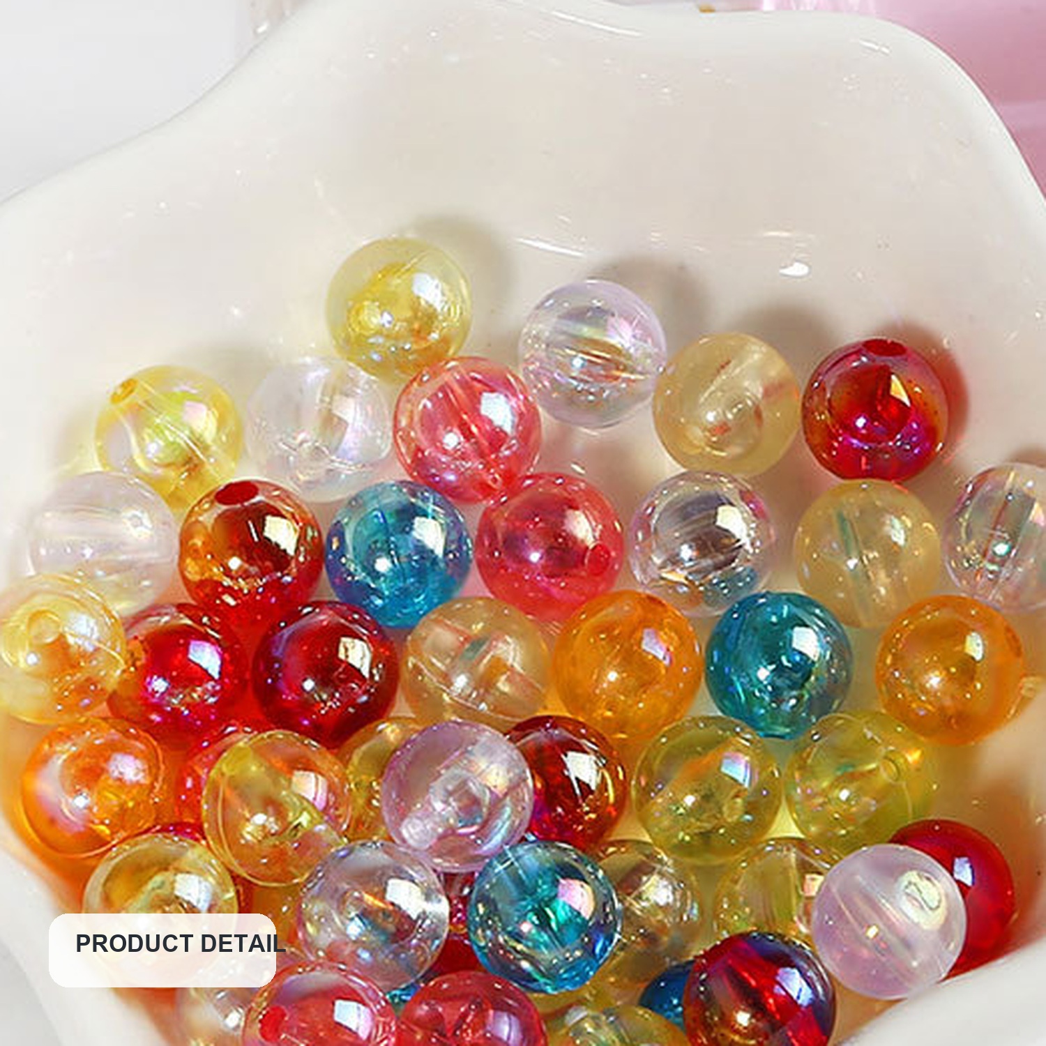 Iridescent AB Acrylic Round Beads for DIY Jewelry, 6–12 mm — product detail view two