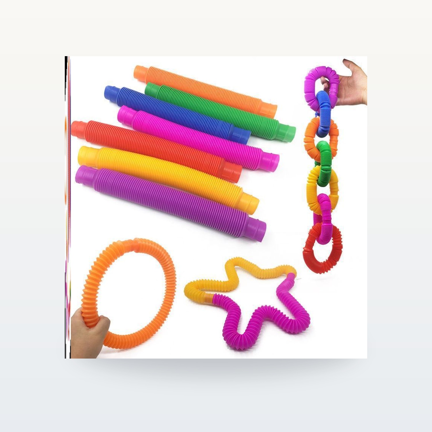 Mini Colorful Pop Tubes Sensory Toy Set, 19–29 mm Diameter — product overview