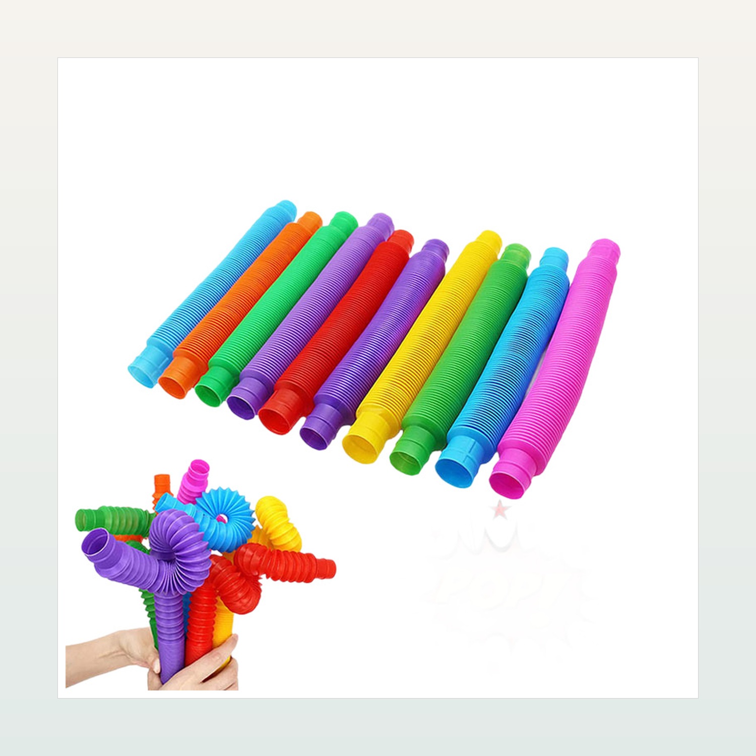 Mini Colorful Pop Tubes Sensory Toy Set, 19–29 mm Diameter — product application view one