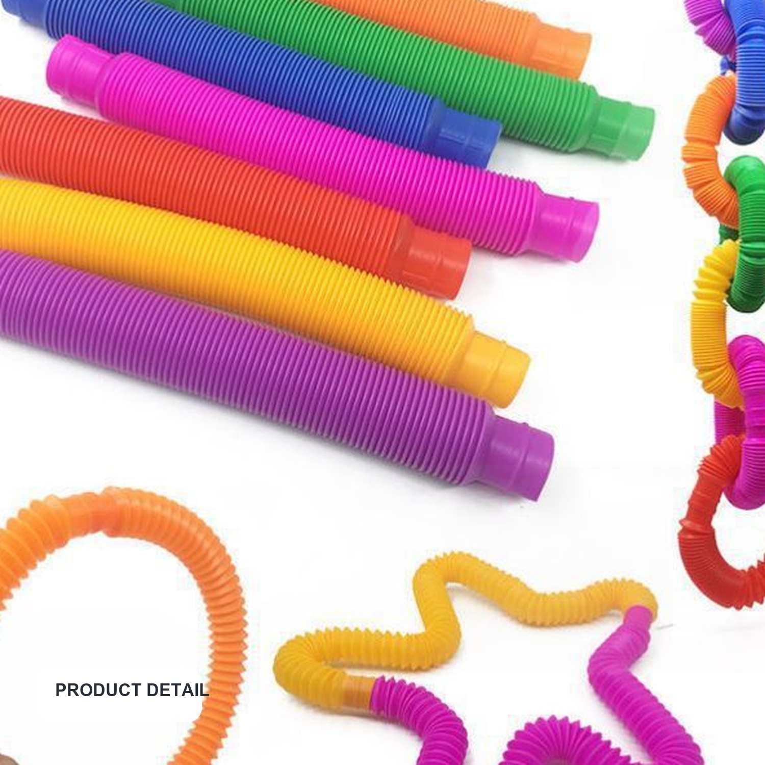 Mini Colorful Pop Tubes Sensory Toy Set, 19–29 mm Diameter — product detail view one