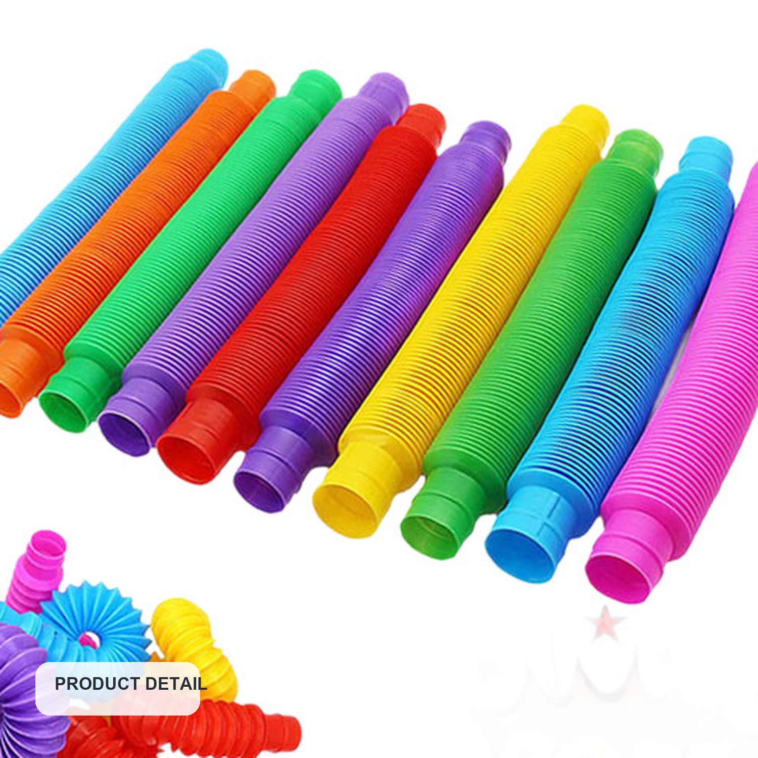 Mini Colorful Pop Tubes Sensory Toy Set, 19–29 mm Diameter — product detail view two