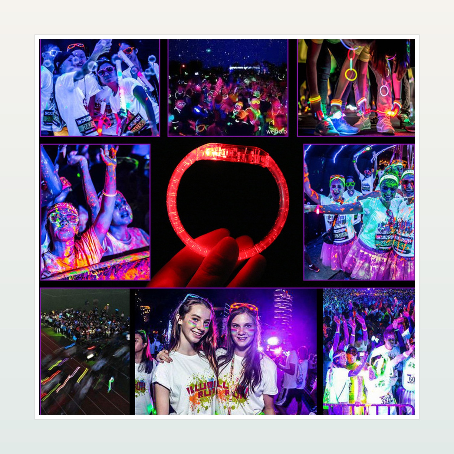 Acrylic LED Light-Up Bracelets for Events, 6.8 cm Diameter — product application view one