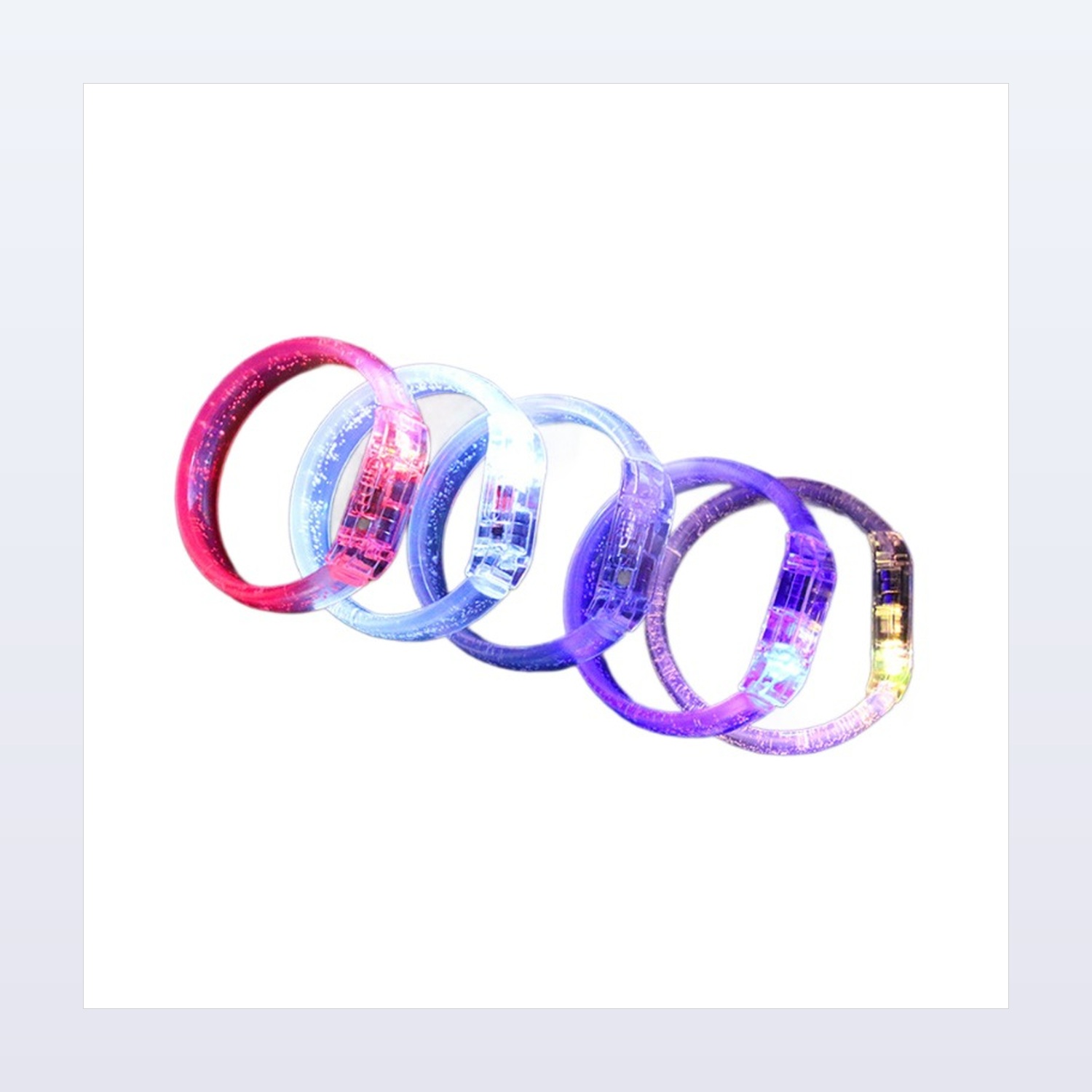 Acrylic LED Light-Up Bracelets for Events, 6.8 cm Diameter — product application view two