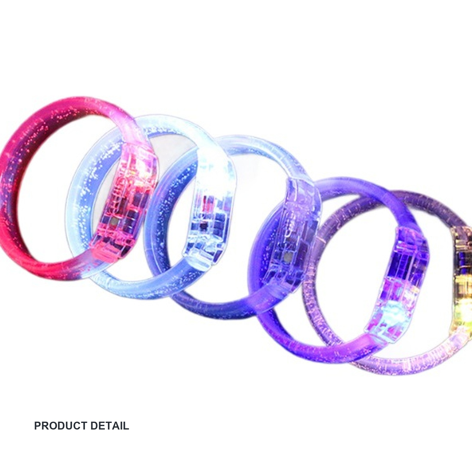 Acrylic LED Light-Up Bracelets for Events, 6.8 cm Diameter — product detail view one