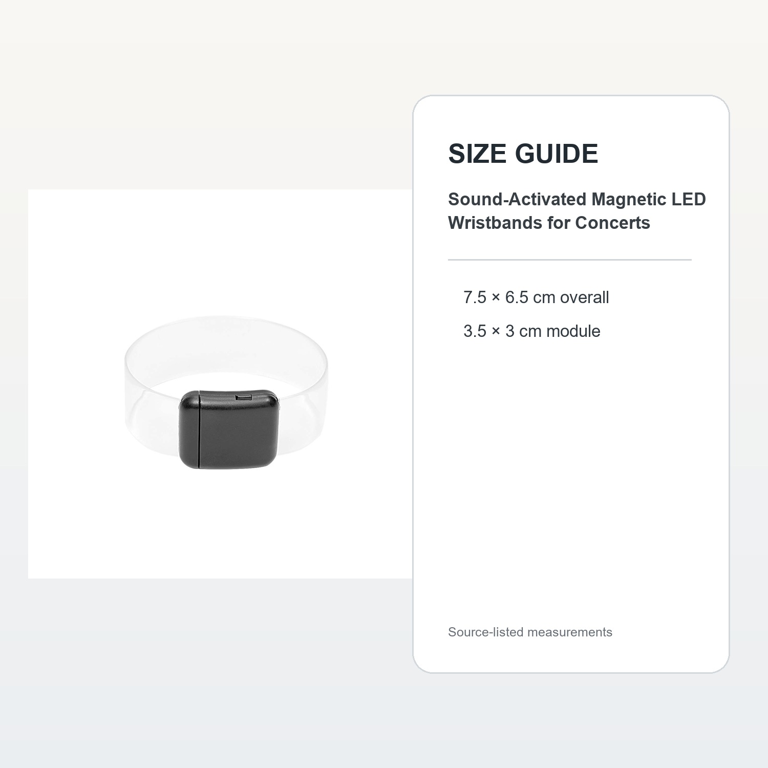 Sound-Activated Magnetic LED Wristbands for Concerts — verified size guide