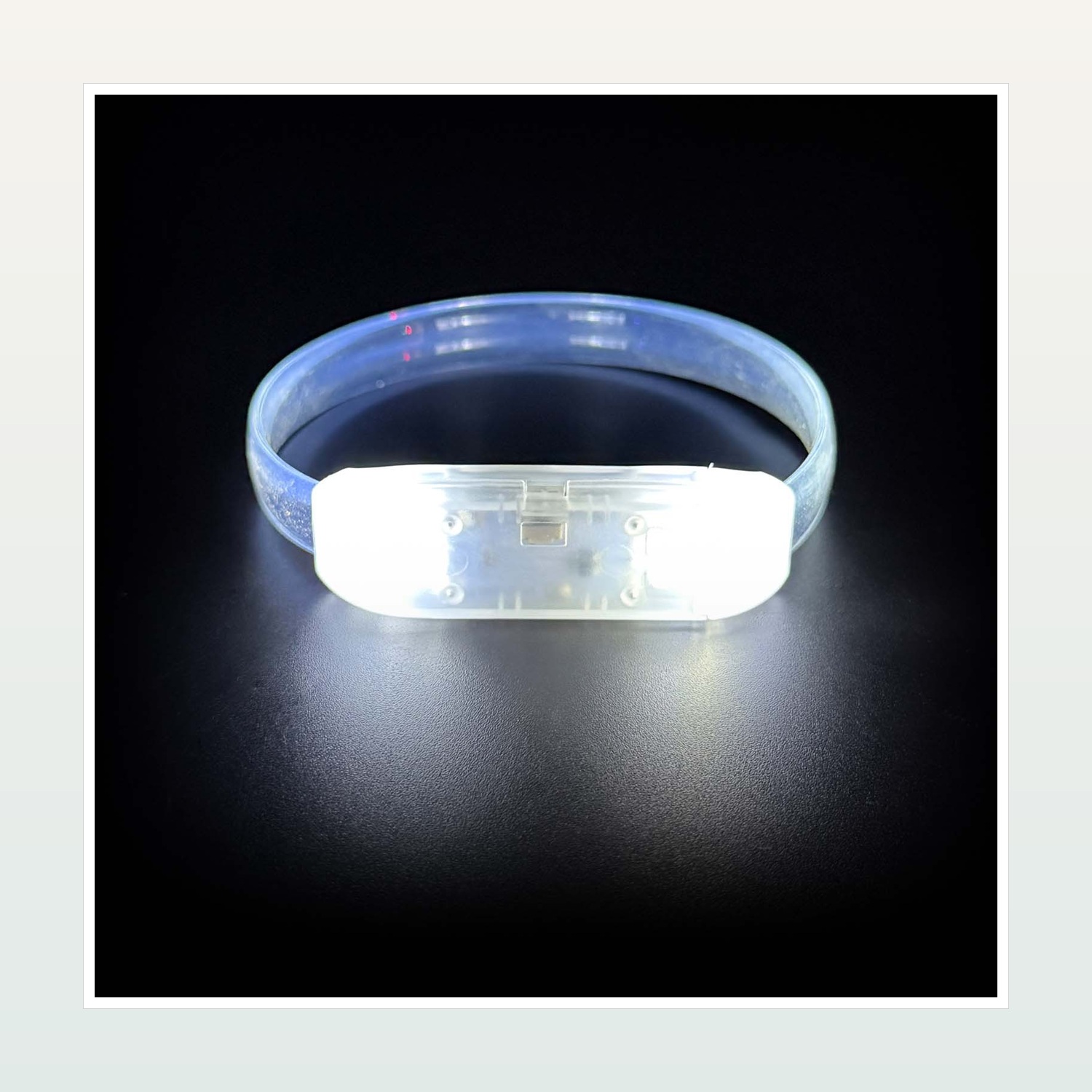 Transparent TPU Sound-Activated LED Wristbands — product application view one