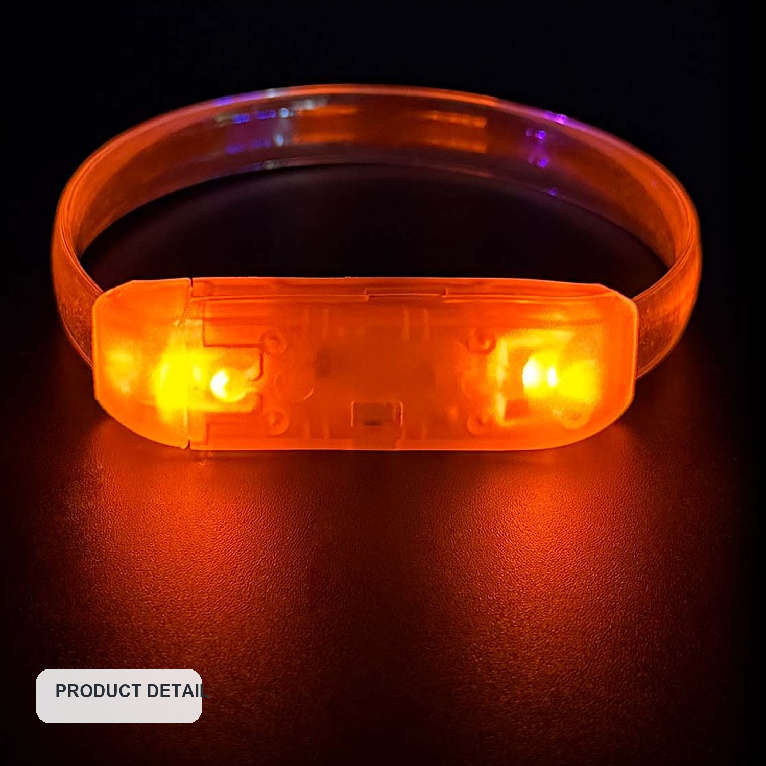 Transparent TPU Sound-Activated LED Wristbands — product detail view one