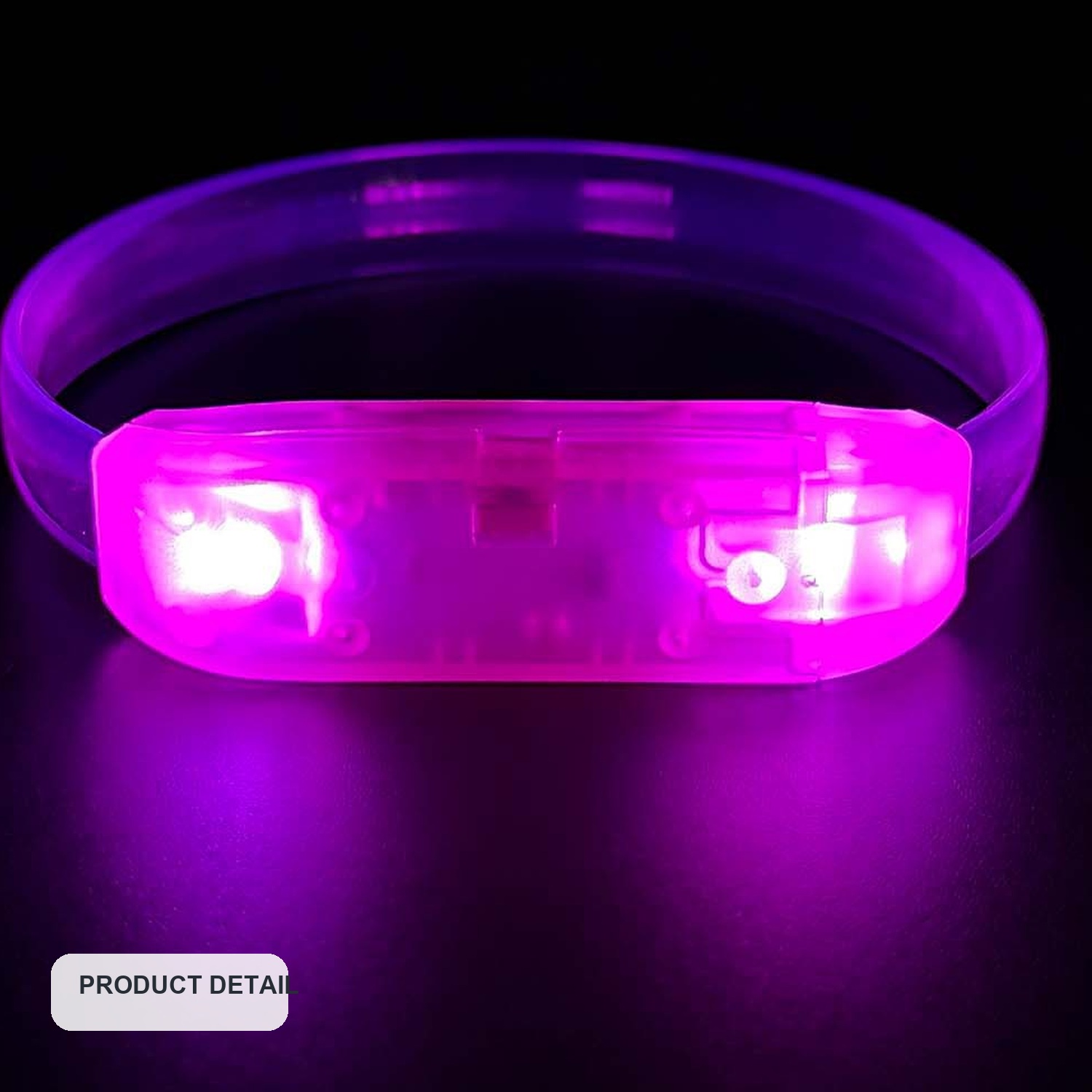 Transparent TPU Sound-Activated LED Wristbands — product detail view two