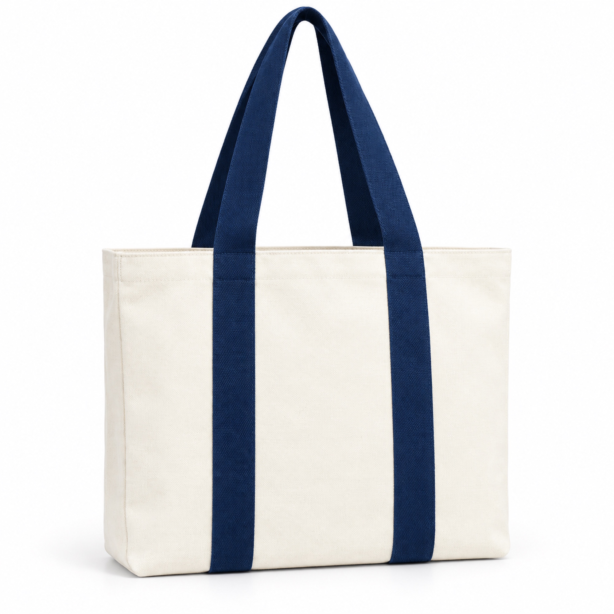 Color-block canvas tote bags in several color combinations