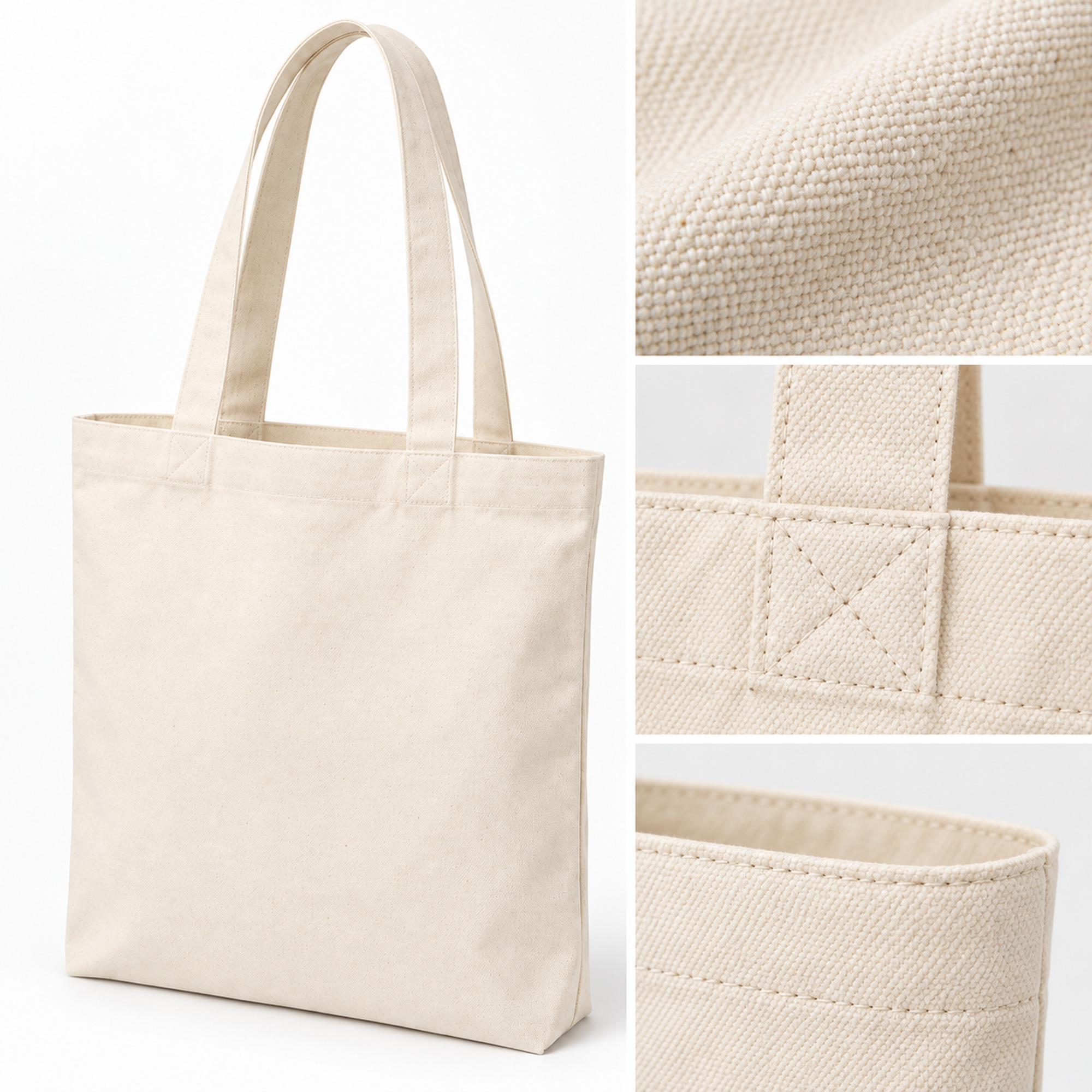 Custom Cotton Canvas Tote Bag material and construction details