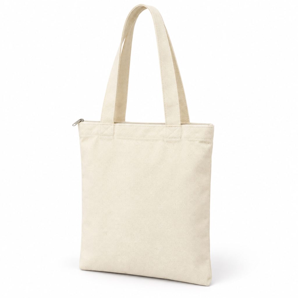 Custom Zipper Canvas Tote Bag main product view