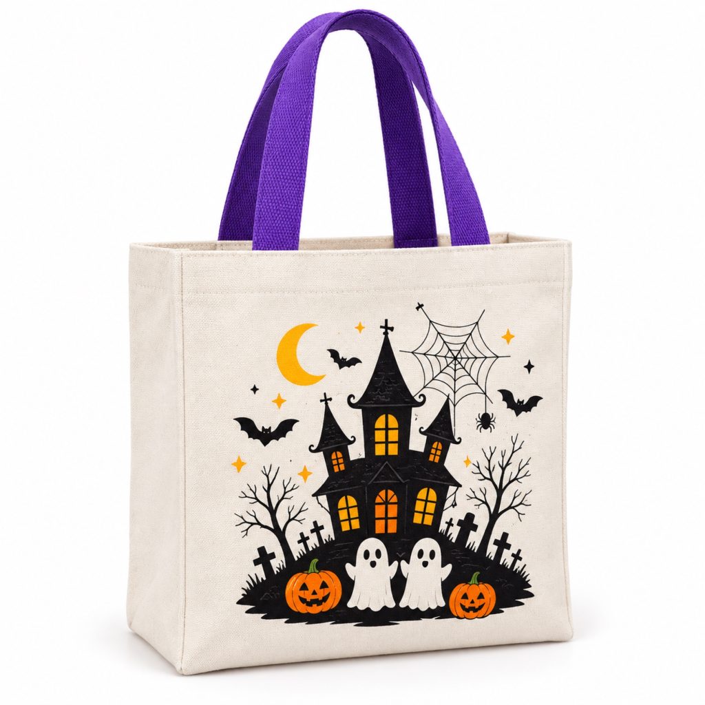 Custom Halloween Canvas Gift Tote main product view