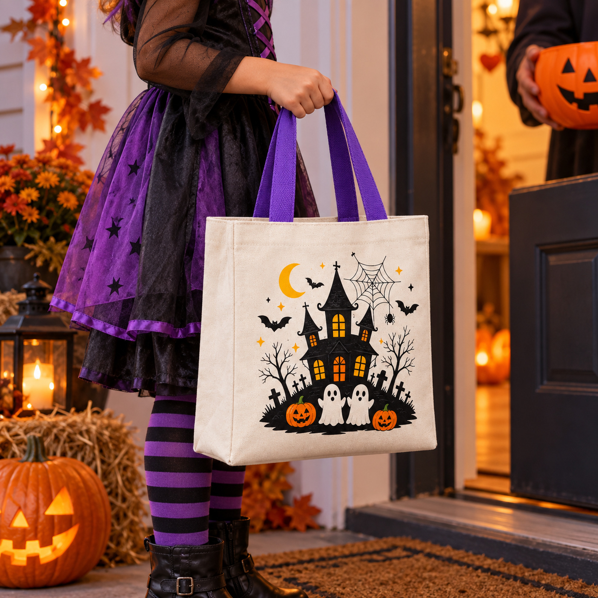 Custom Halloween Canvas Gift Tote application view