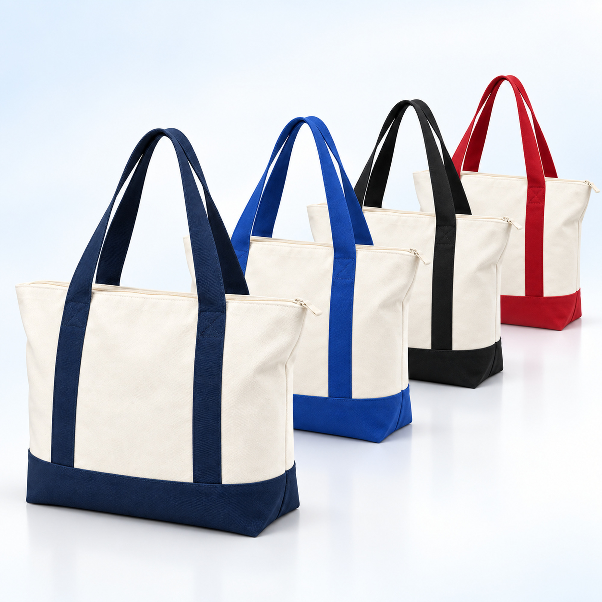 Color-Block Zipper Shoulder Tote available styles and colors