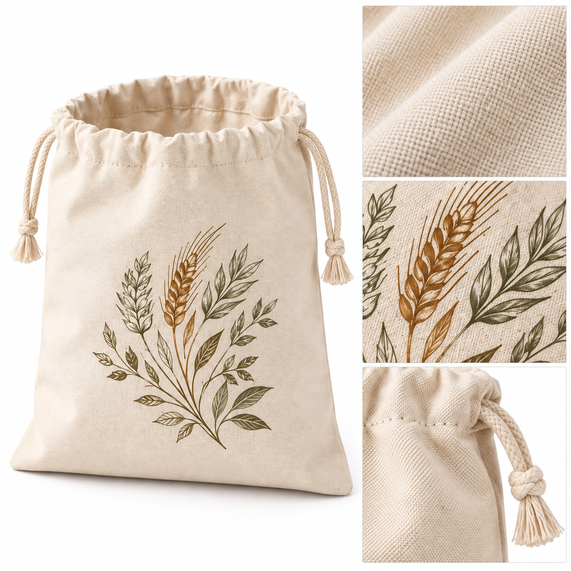 Reusable Drawstring Bread Storage Bag material and construction details