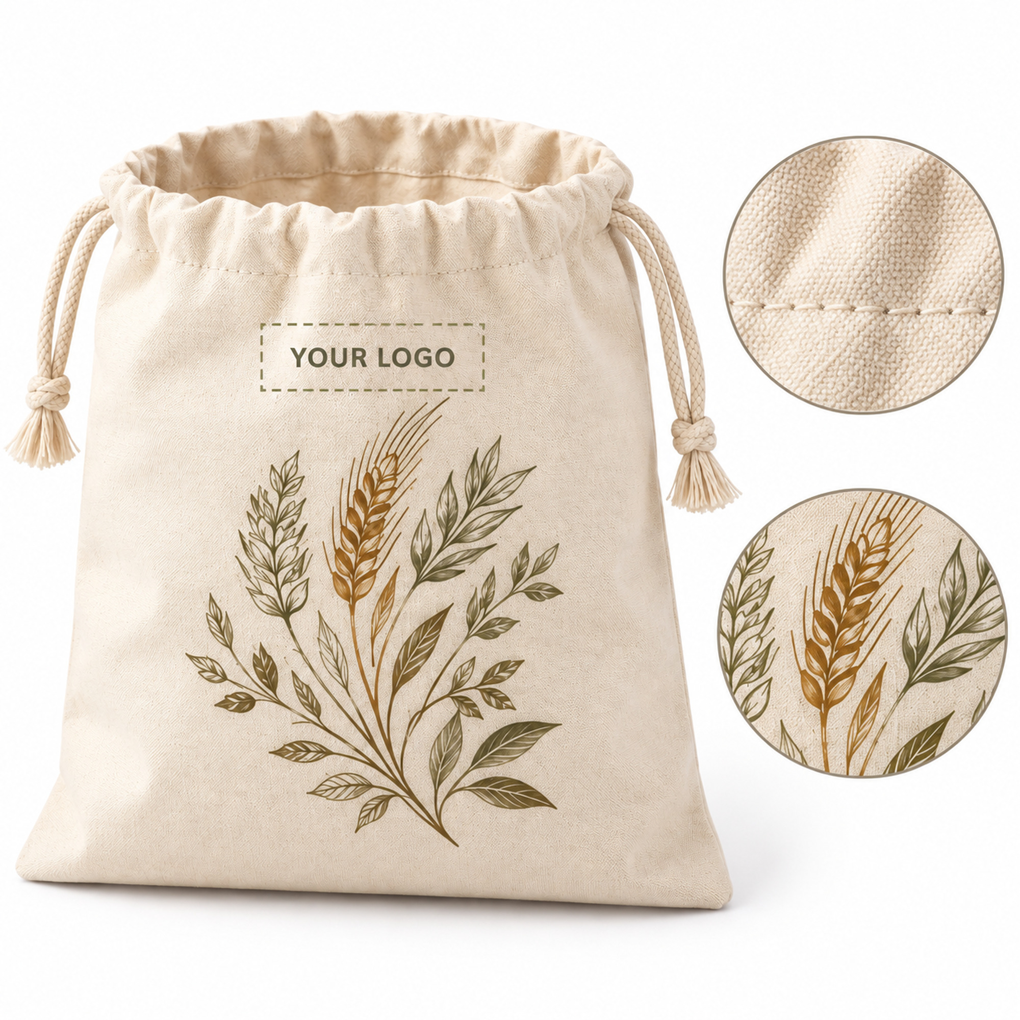 Reusable Drawstring Bread Storage Bag customization area