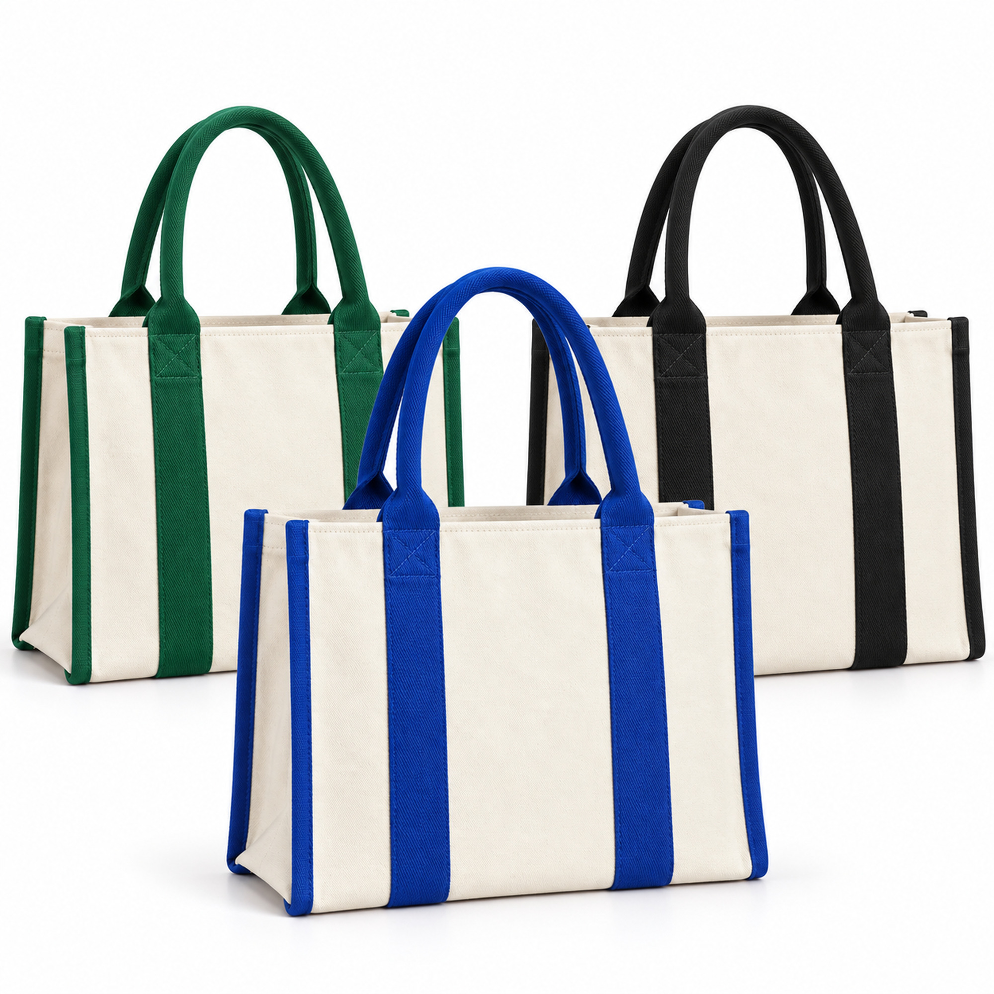 Custom Structured Canvas Tote Bag available styles and colors