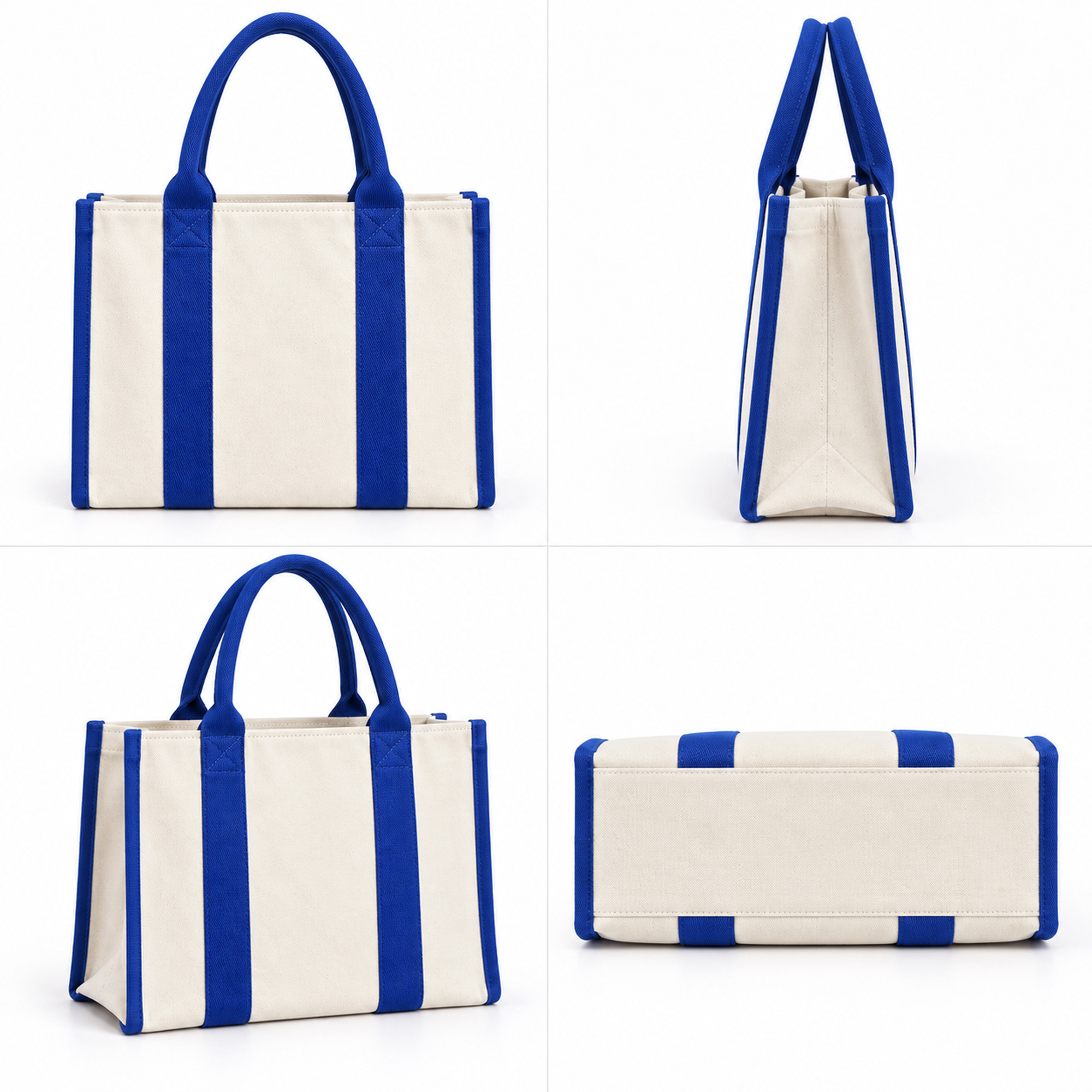 Custom Structured Canvas Tote Bag structure and profile views