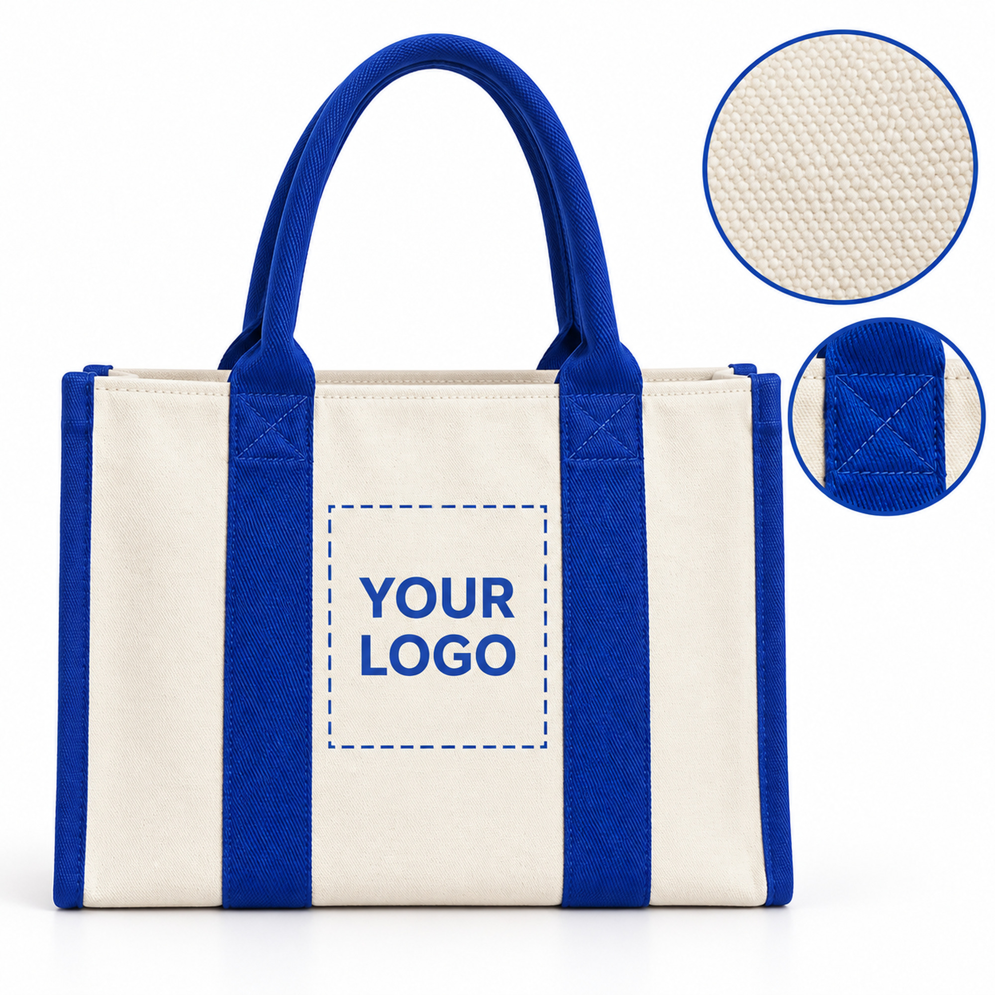Custom Structured Canvas Tote Bag customization area
