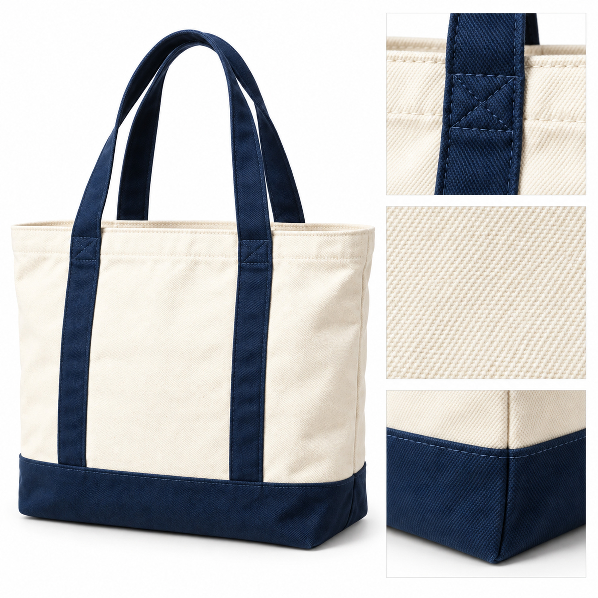 Custom Patchwork Canvas Tote Bag material and construction details